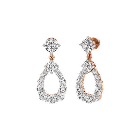 3Ct Round Shape Dangles Earrings