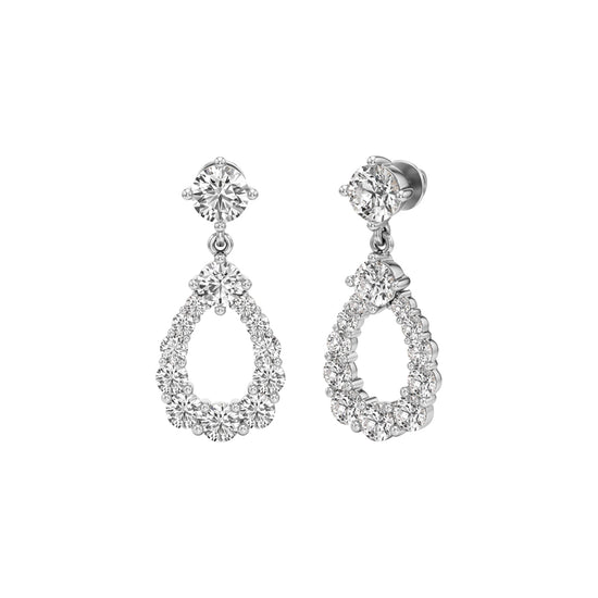 3Ct Round Shape Dangles Earrings