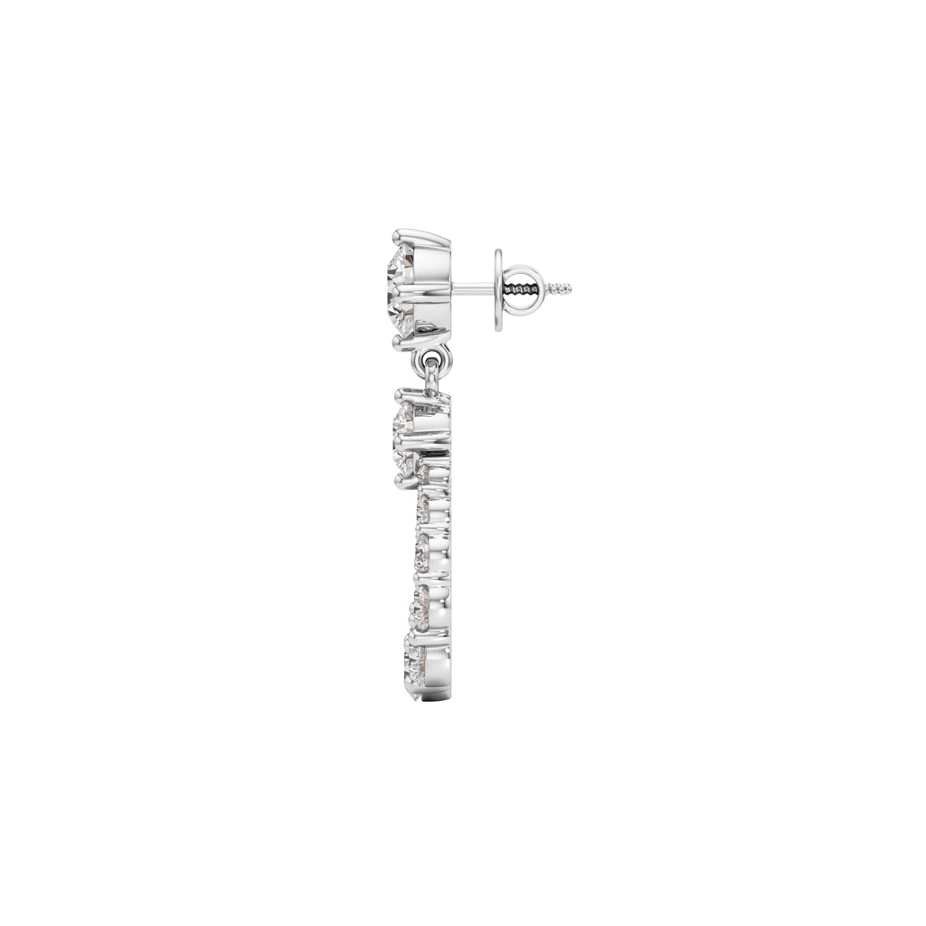 3Ct Round Shape Dangles Earrings