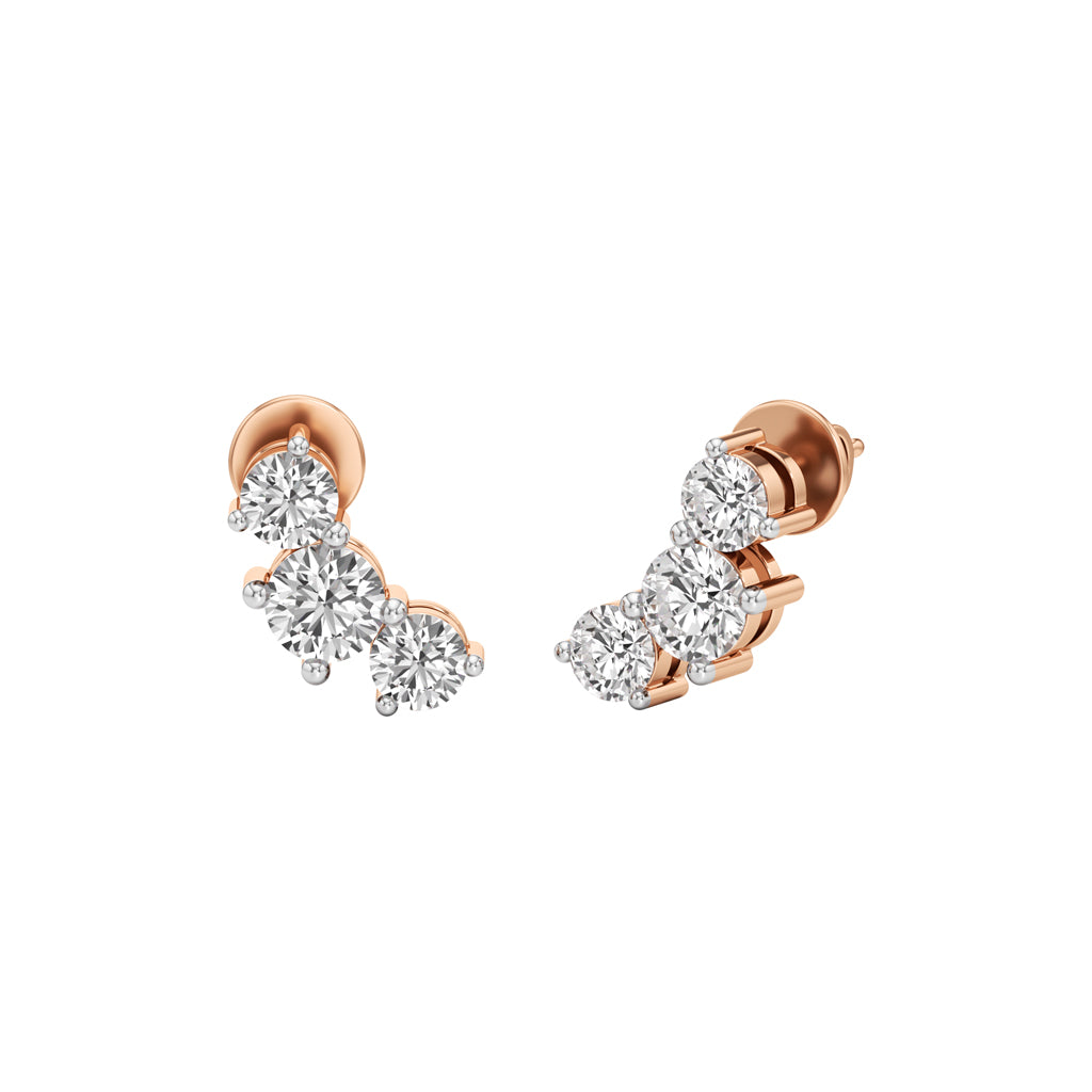 2Ct Round Shape Fancy Studs Earrings