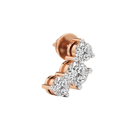 2Ct Round Shape Fancy Studs Earrings