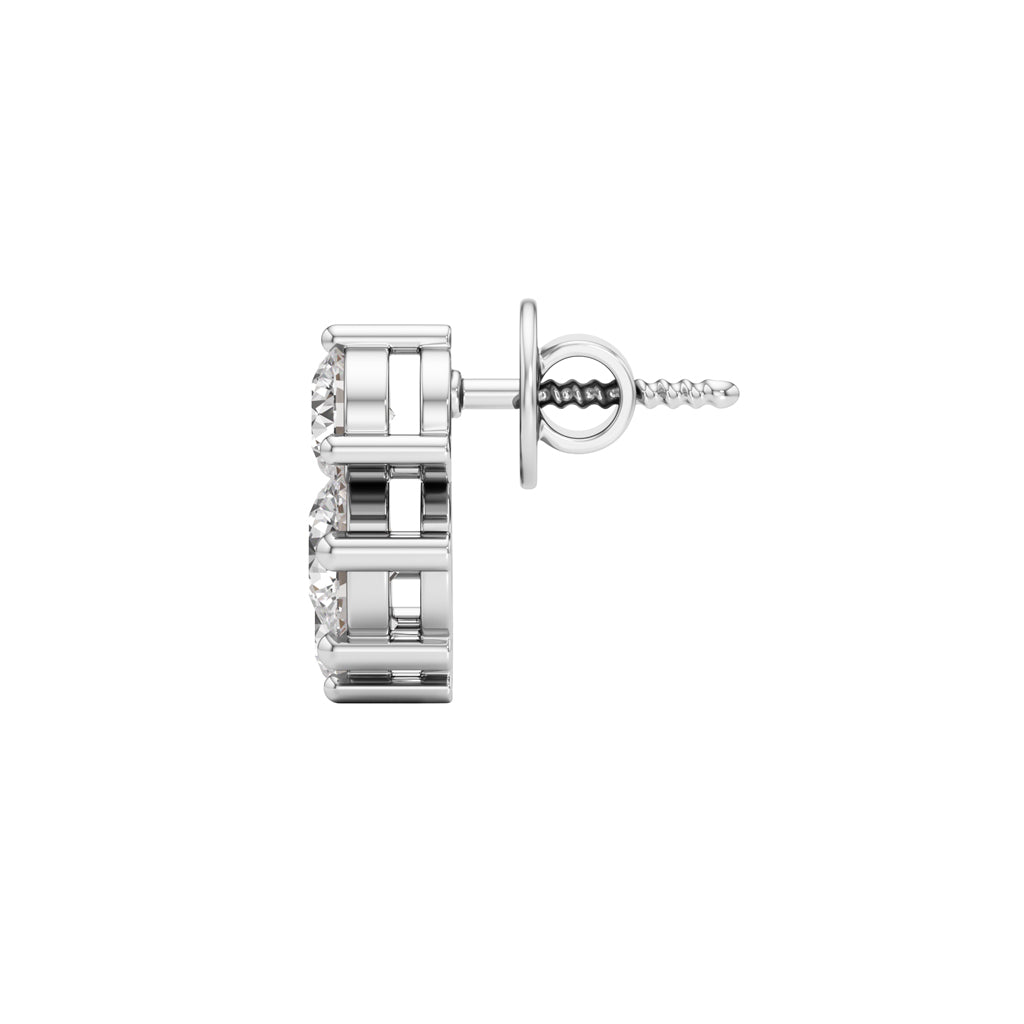 2Ct Round Shape Fancy Studs Earrings