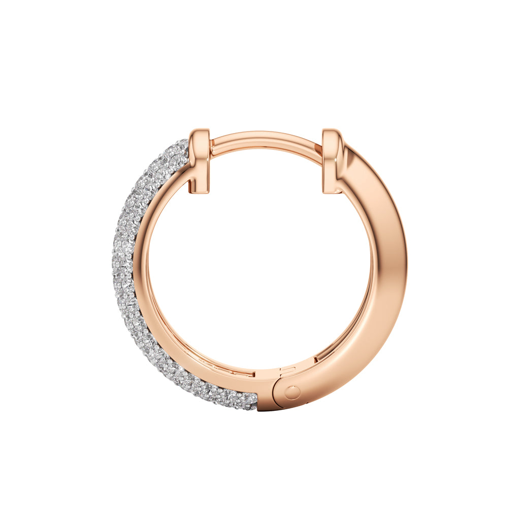 0.75Ct Round Shape,,Hoops Earrings