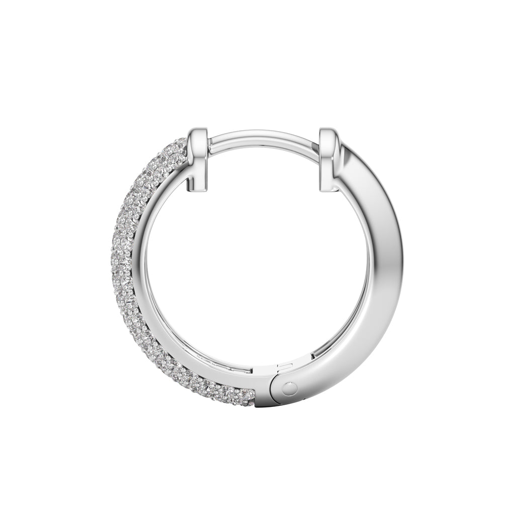 0.75Ct Round Shape,,Hoops Earrings