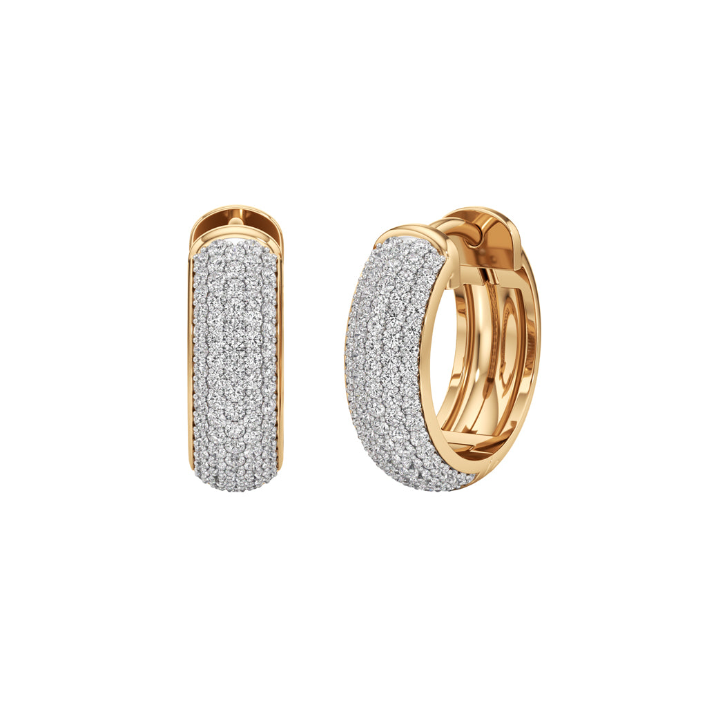 0.75Ct Round Shape,,Hoops Earrings