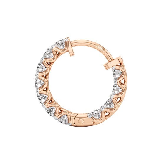 2Ct Round Shape,,Hoops Earrings