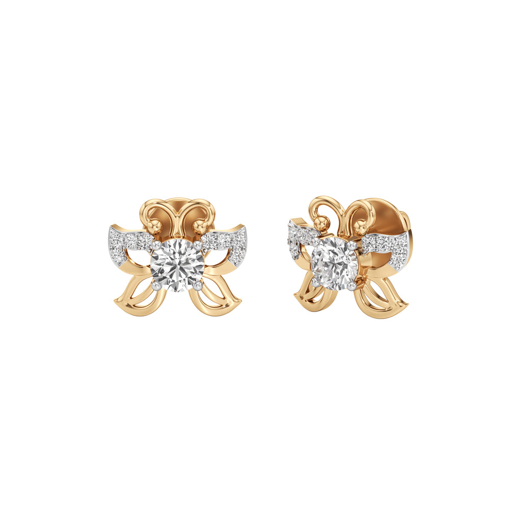 0.50Ct Round Shape Fancy Studs Earrings