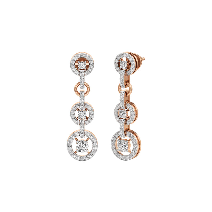 1.00Ct Round Shape Dangles Earrings