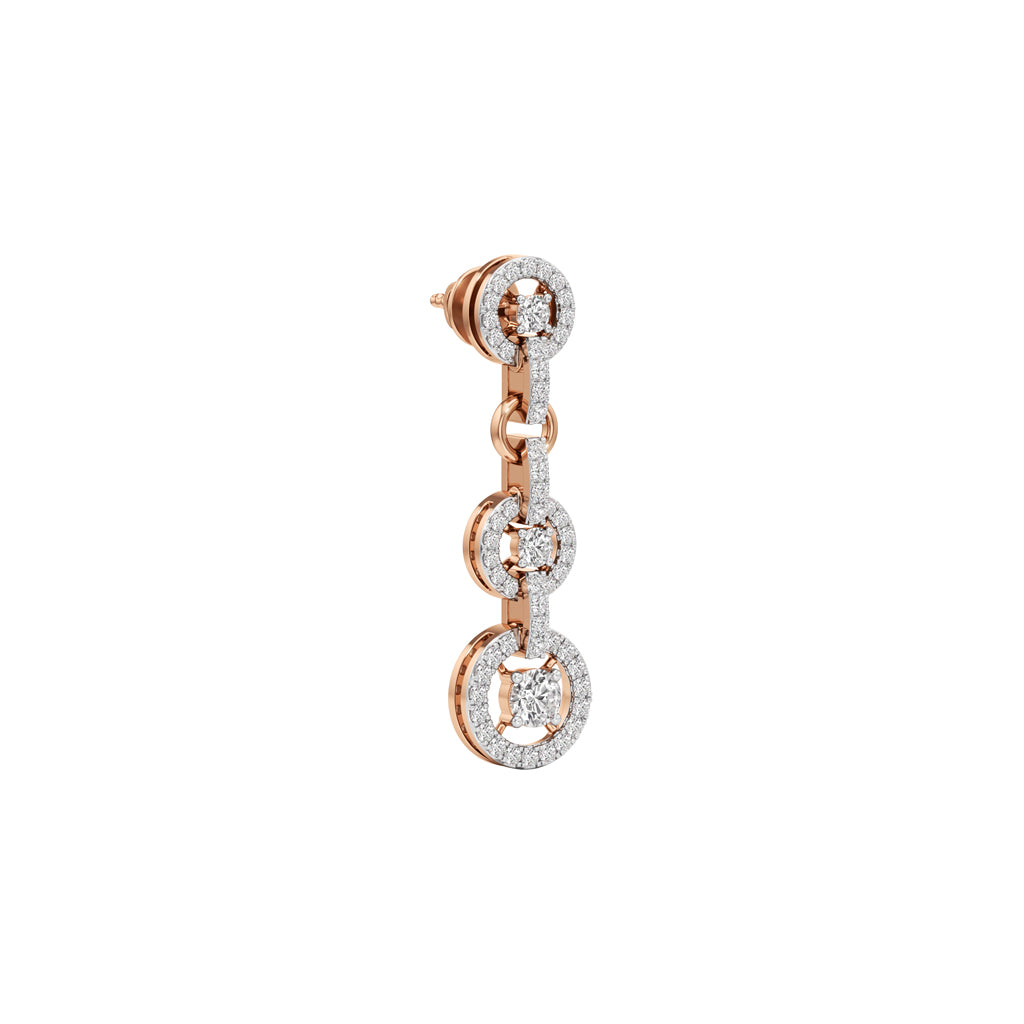 1.00Ct Round Shape Dangles Earrings