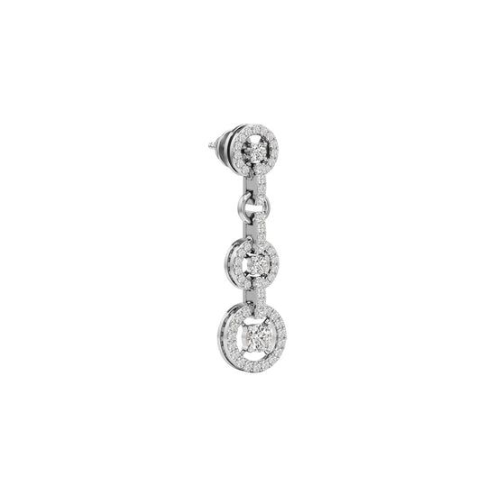 1.00Ct Round Shape Dangles Earrings