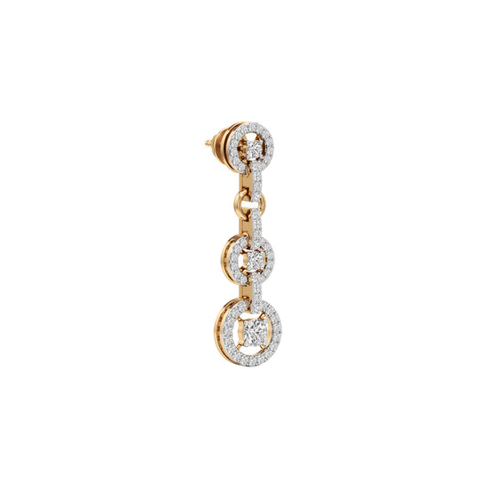 1.00Ct Round Shape Dangles Earrings