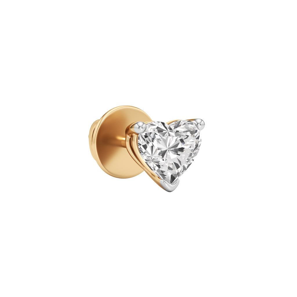 1.00Ct Heart Shape Solitaire Studs Earrings