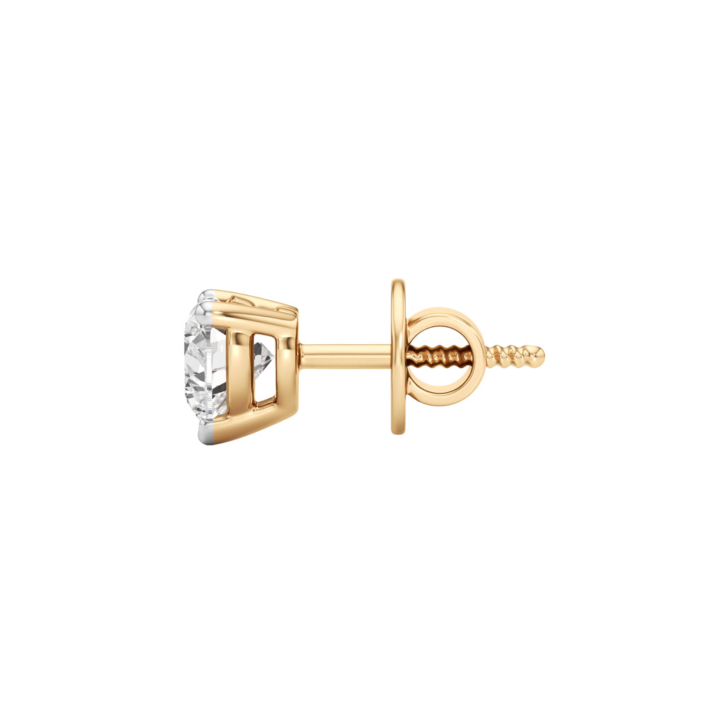 1.00Ct Heart Shape Solitaire Studs Earrings