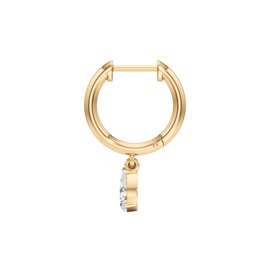 1.00Ct Pear Shape,Hoops Earrings