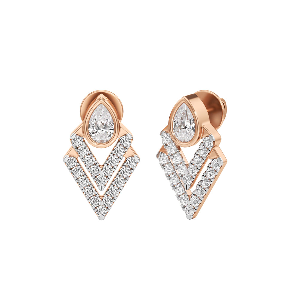 1Ct Pear Shape,Fancy Studs Earrings