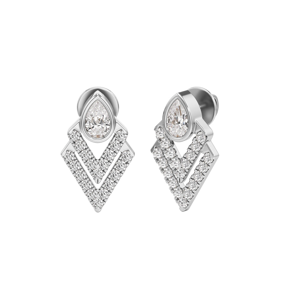 1Ct Pear Shape,Fancy Studs Earrings