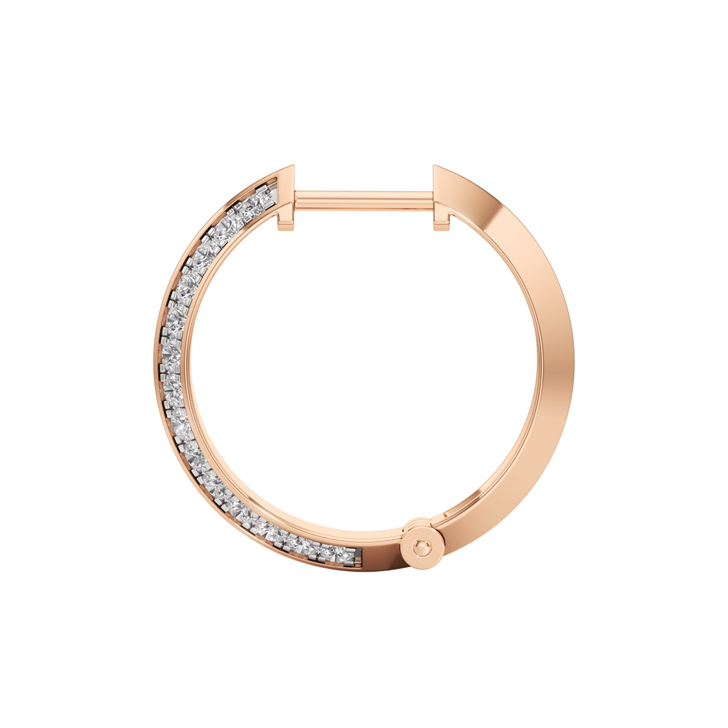 0.75Ct Round Shape,Hoops Earrings