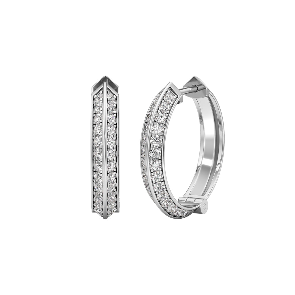 0.75Ct Round Shape,Hoops Earrings