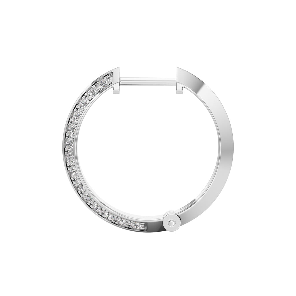 0.75Ct Round Shape,Hoops Earrings