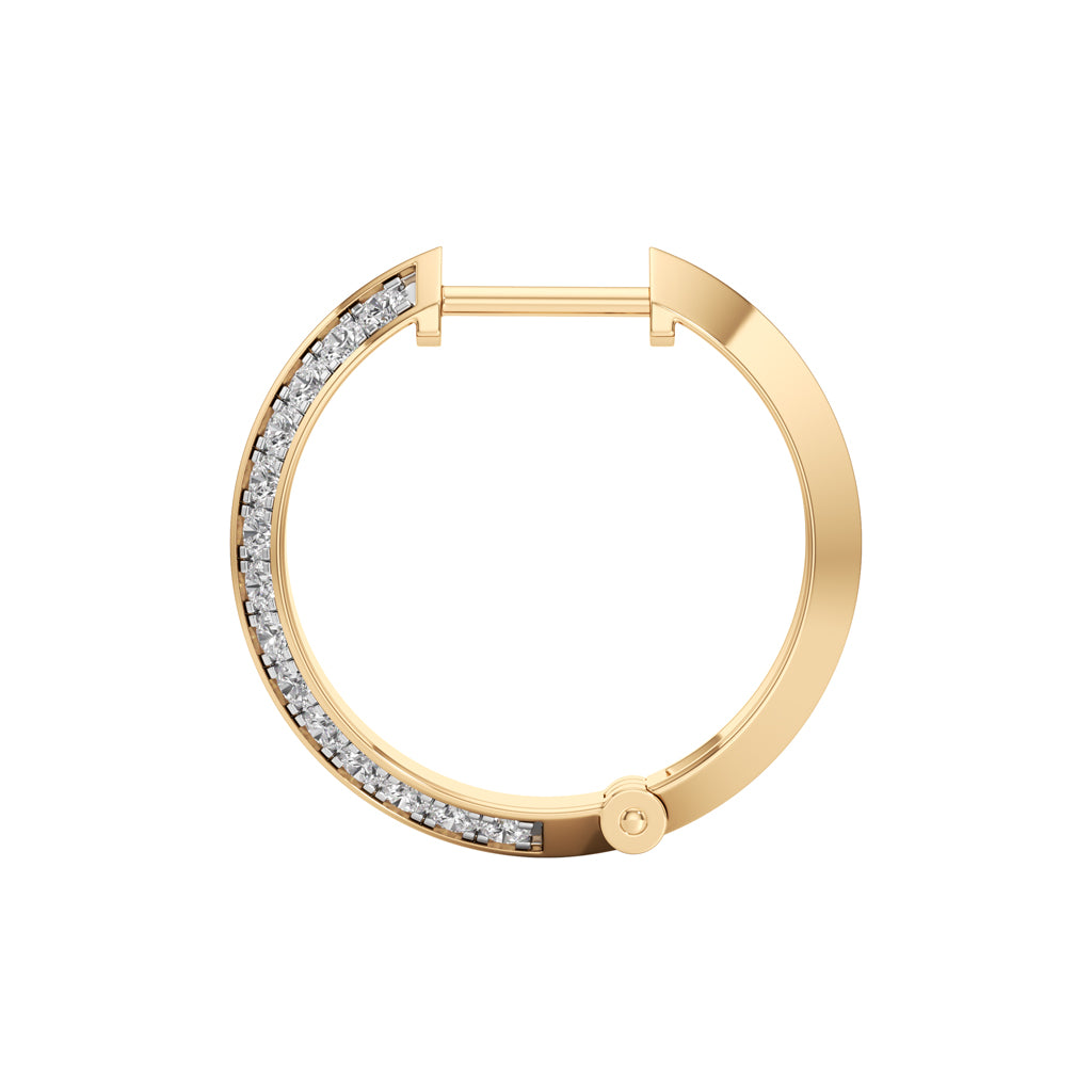 0.75Ct Round Shape,Hoops Earrings
