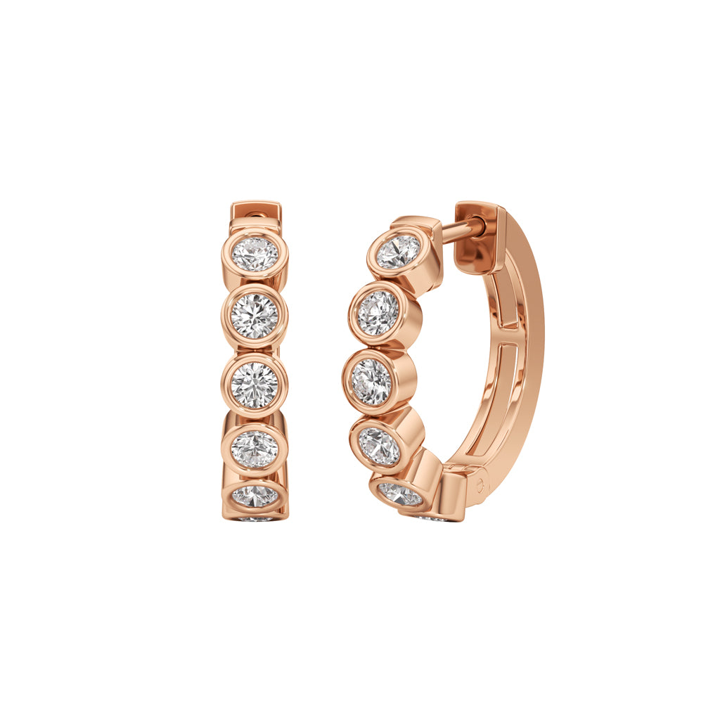 1.25Ct Round Shape,Hoops Earrings