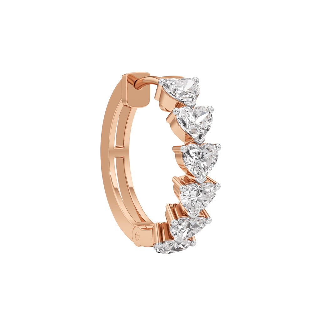 3.00Ct Heart Shape,Hoops Earrings