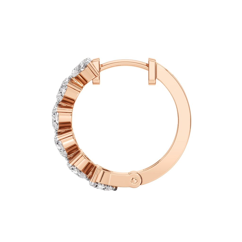 3.00Ct Heart Shape,Hoops Earrings