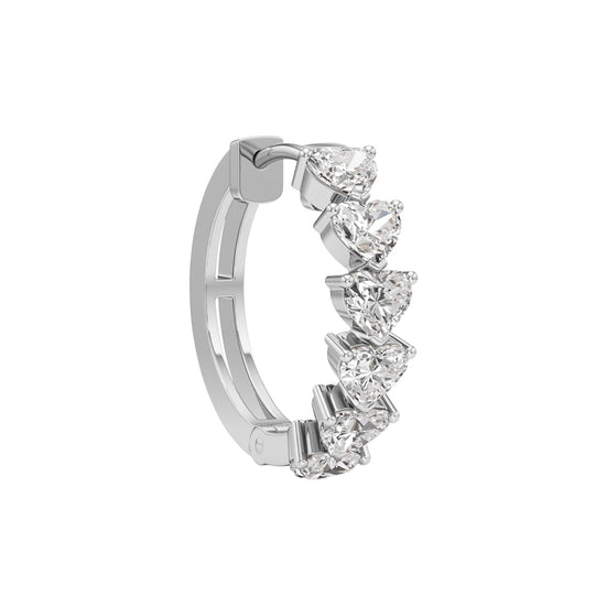 3.00Ct Heart Shape,Hoops Earrings
