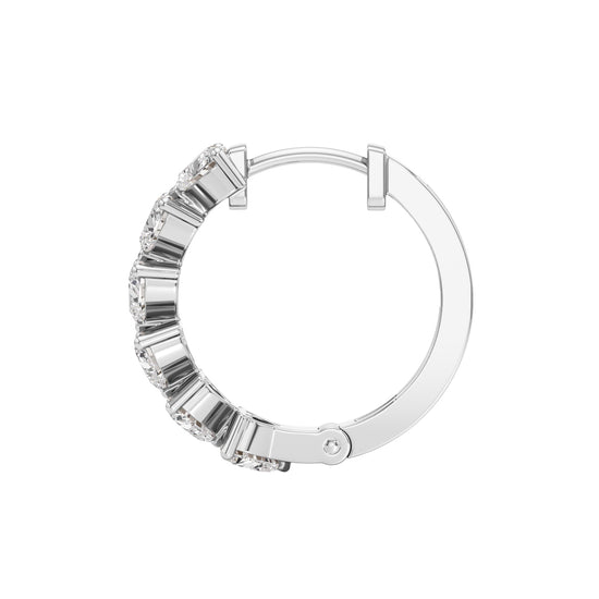 3.00Ct Heart Shape,Hoops Earrings