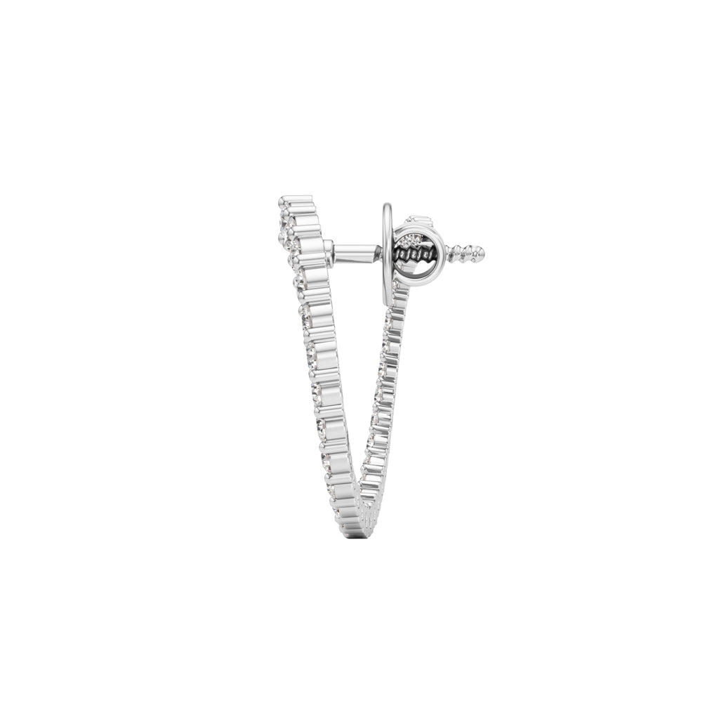 1.00Ct Round Shape Hoops Earrings