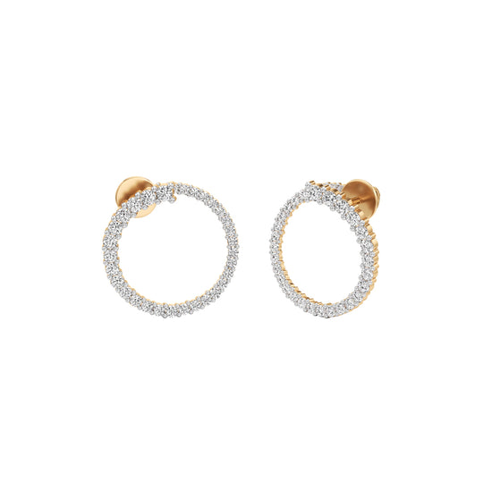 1.00Ct Round Shape Hoops Earrings