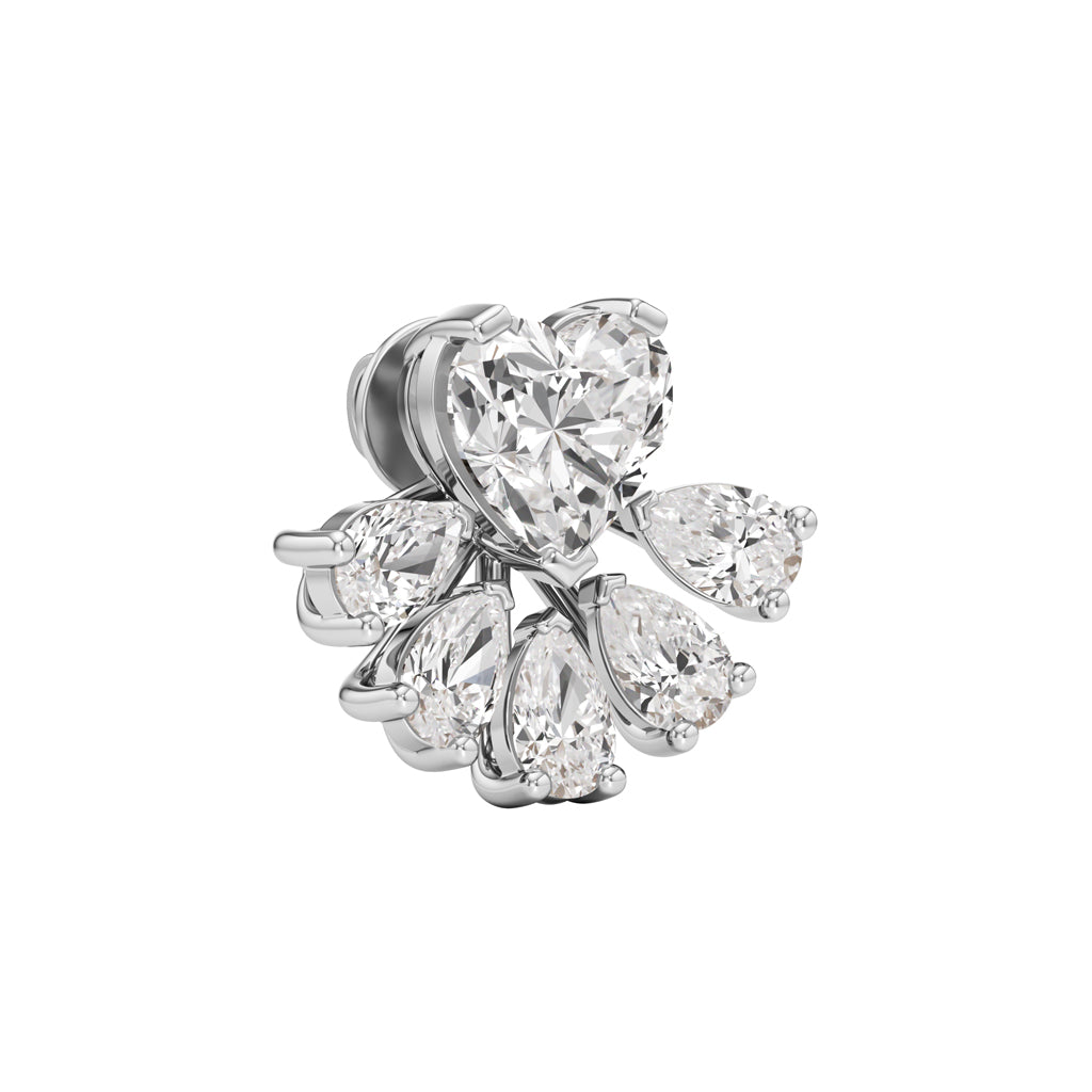 6.50Ct Heart Shape Fancy Studs Earrings