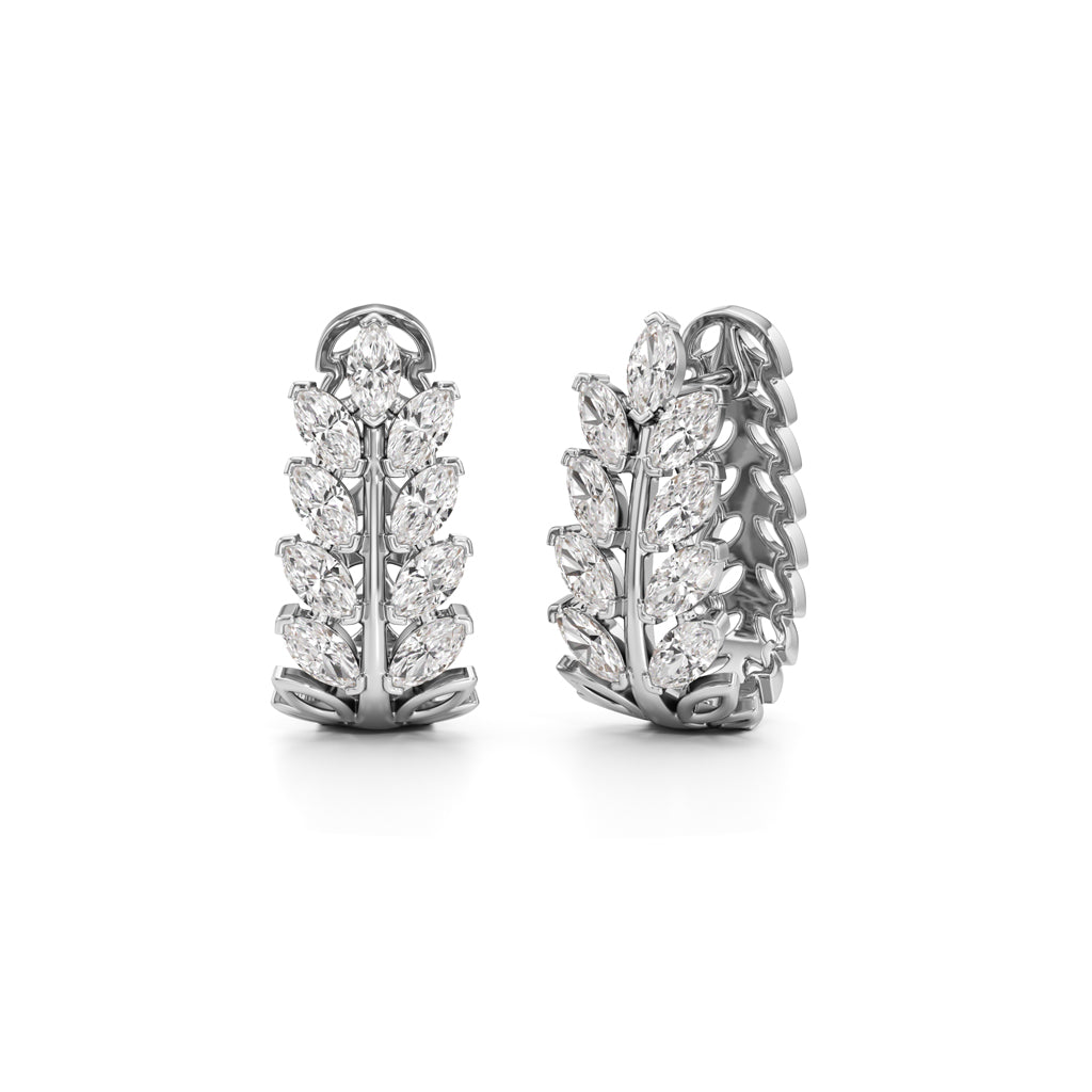 1.75Ct Marquise Shape Hoops Earrings