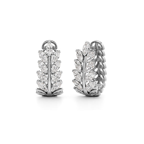 1.75Ct Marquise Shape Hoops Earrings
