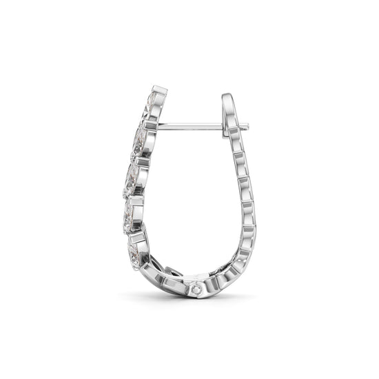 1.75Ct Marquise Shape Hoops Earrings