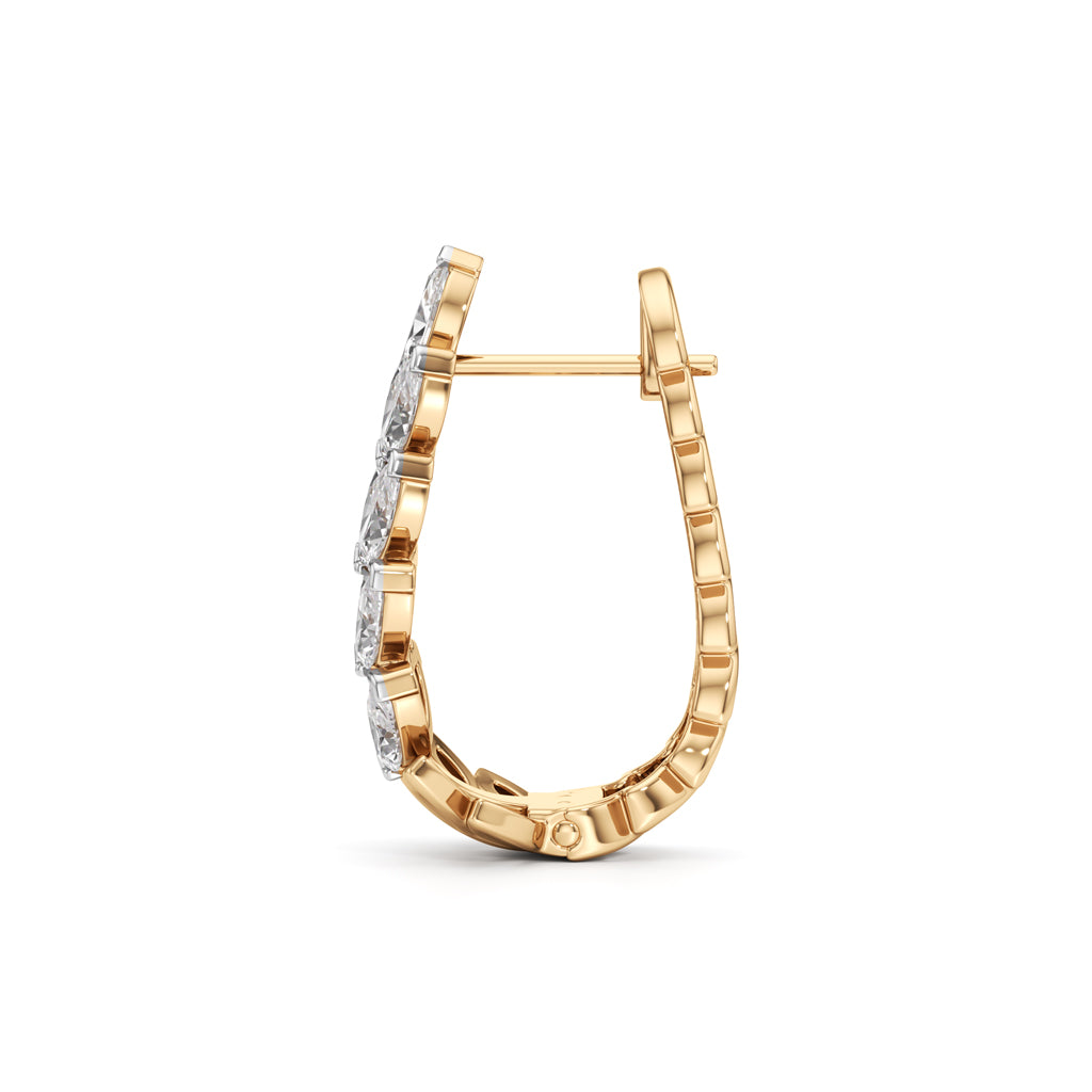 1.75Ct Marquise Shape Hoops Earrings