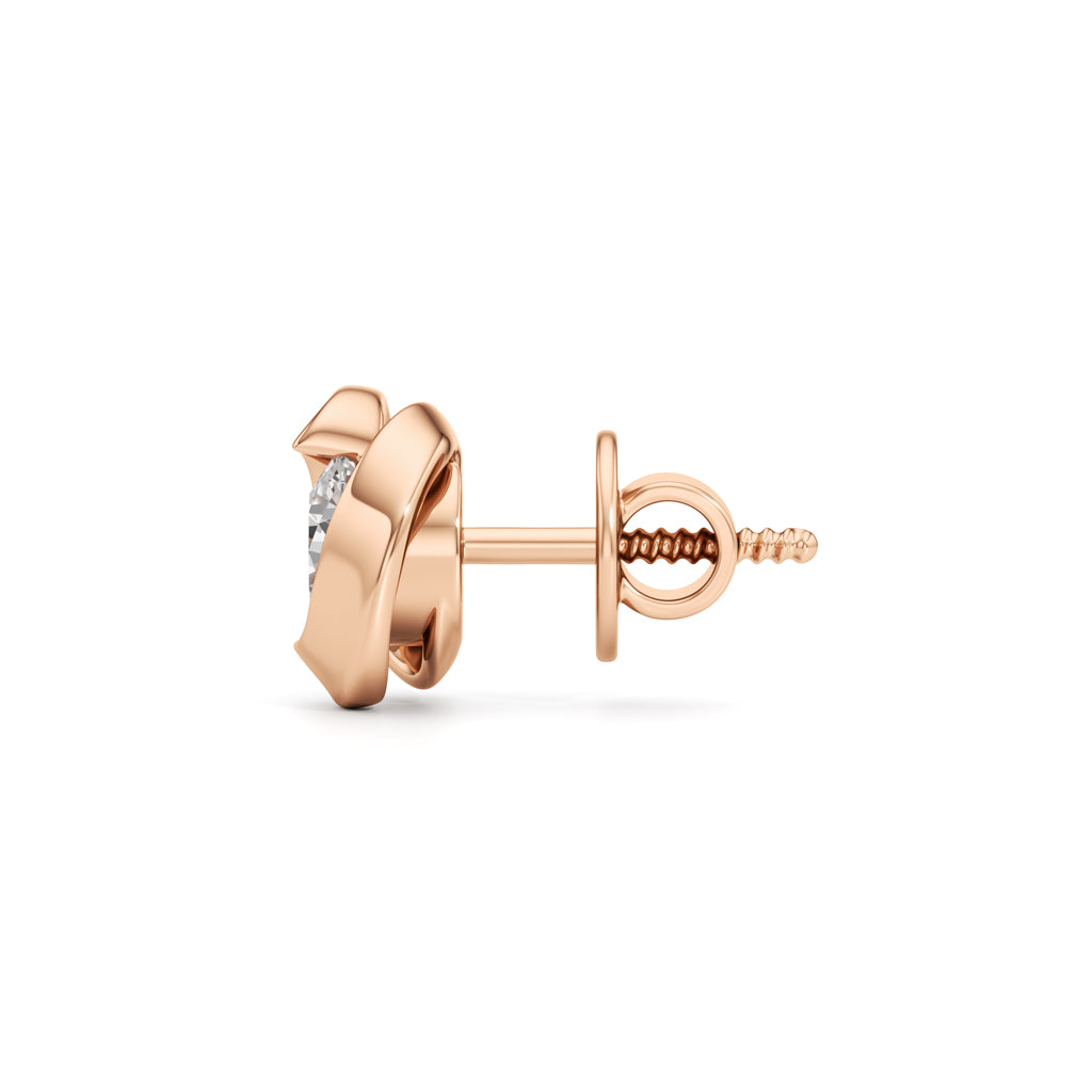 1.00Ct Round Shape Solitaire Studs Earrings