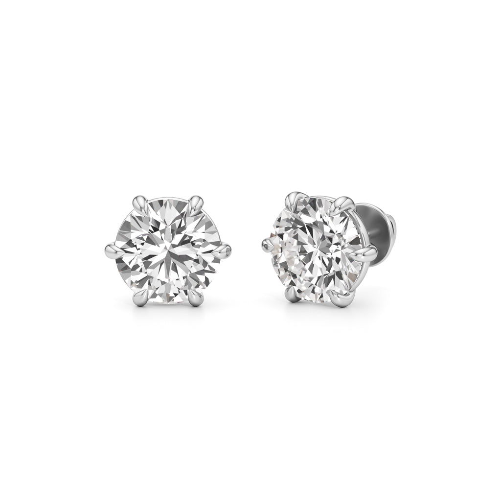 7.00Ct Round Shape Solitaire Studs Earrings