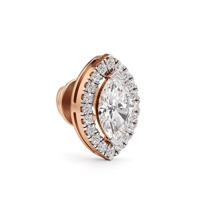 1.25Ct Halo Stud Diamond Gold Earrings