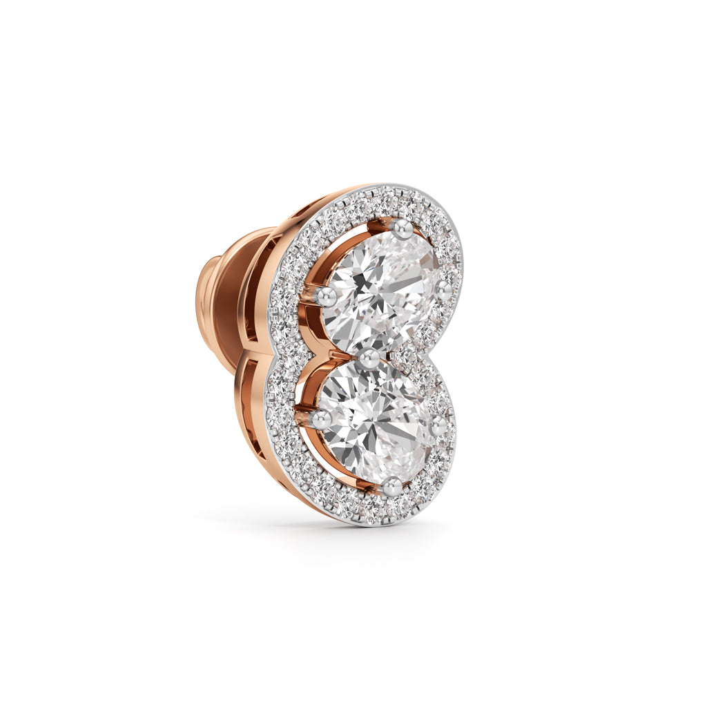 1.50Ct Fancy Stud Diamond Gold Earrings