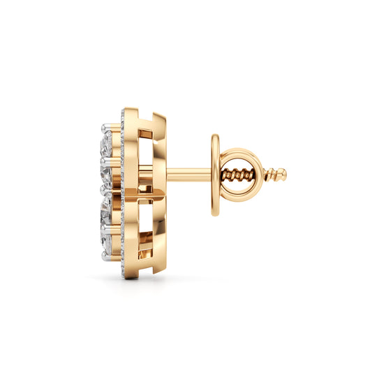 1.50Ct Fancy Stud Diamond Gold Earrings