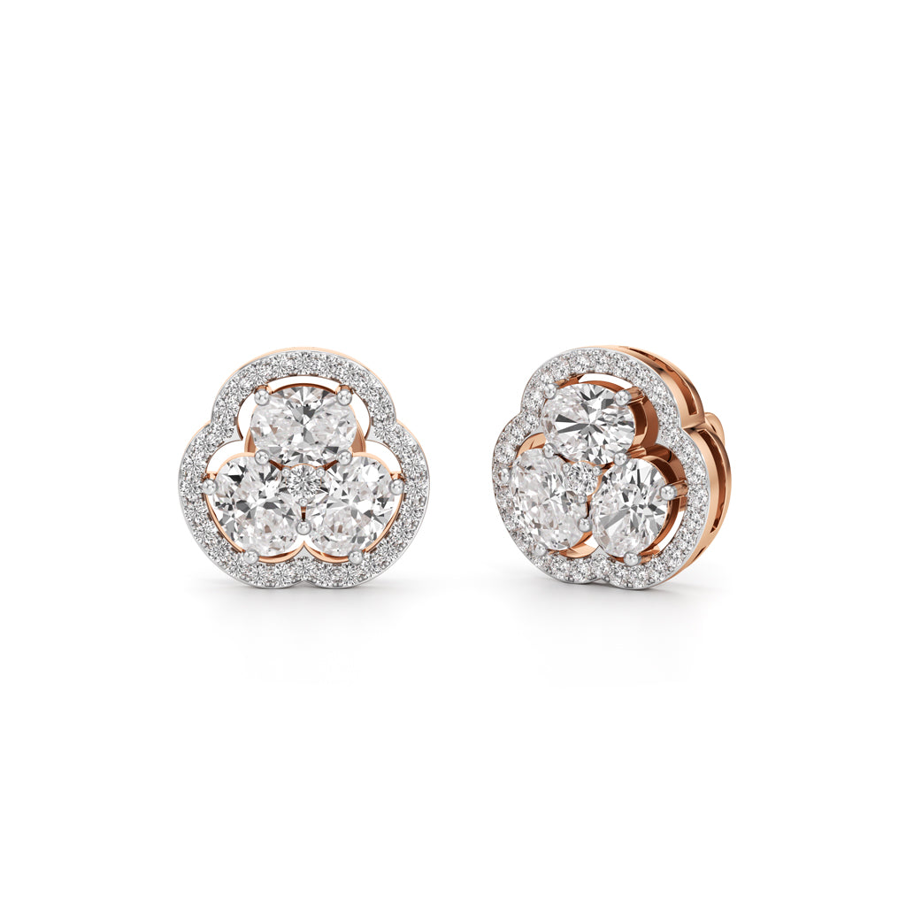 Fancy Stud Diamond Gold Earrings
