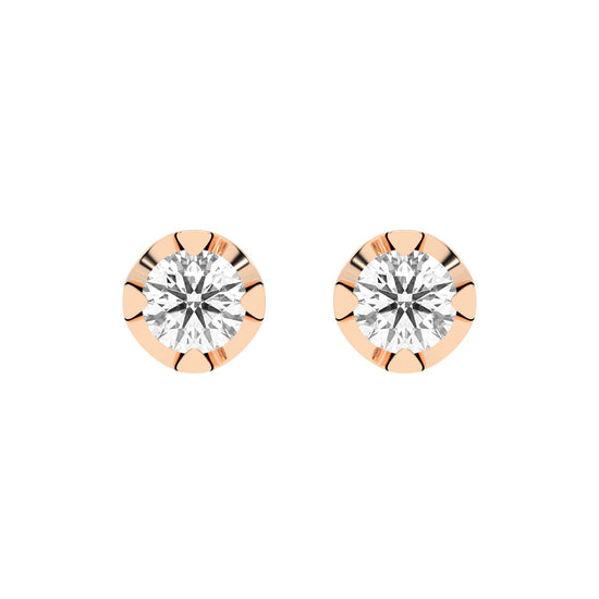 Classic Platinum Round Diamond Stud Earrings