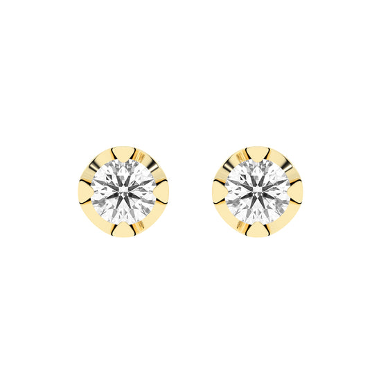 Classic Platinum Round Diamond Stud Earrings