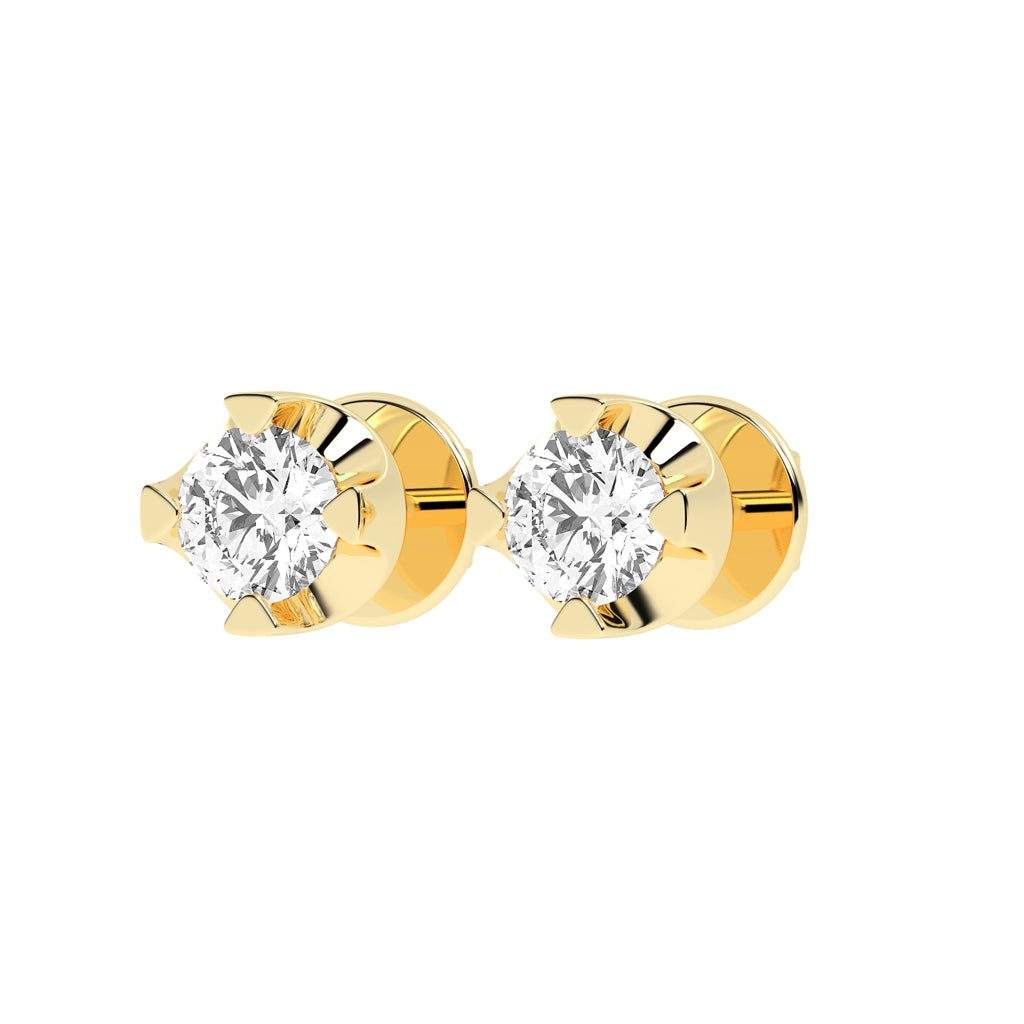 Classic Platinum Round Diamond Stud Earrings