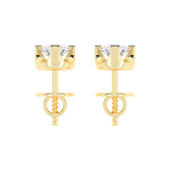 Classic Platinum Round Diamond Stud Earrings