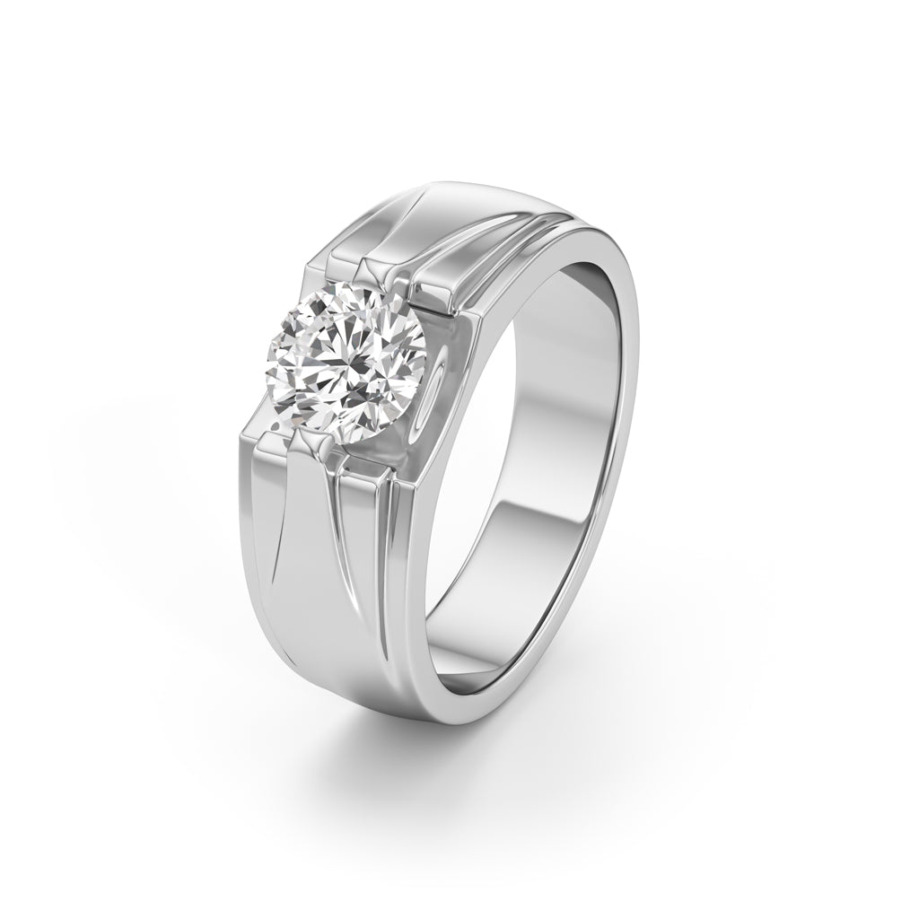 Majestic Dual-Tone Solitaire Diamond Ring for Men