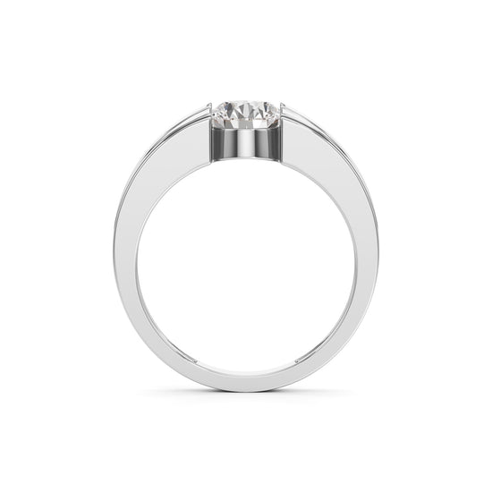 Regal Crest Two-Tone Solitaire Diamond Ring for Men