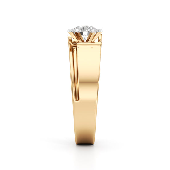 Imperial Radiance Solitaire Ring with Lab-Grown Diamond for Men