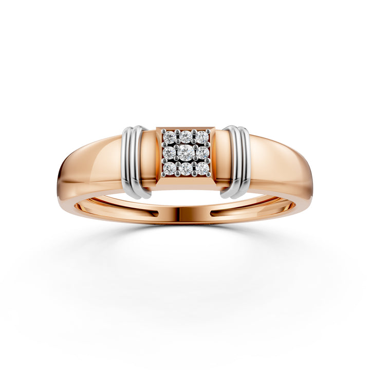 Dual-Tone Gold Brilliant Cluster Diamond Ring
